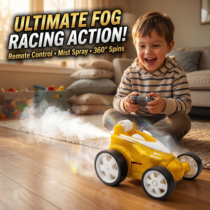 Remote Control Stunt Car with Smoke Effect USB Rechargeable Drift Toy (yellow)