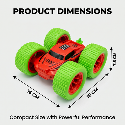 RC Thunder car Rechargeable, 360º Rotation car, Double-Sided Driving, Smoke Car, Remote Control (Red)