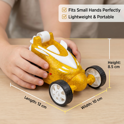 Remote Control Stunt Car with Smoke Effect USB Rechargeable Drift Toy (yellow)