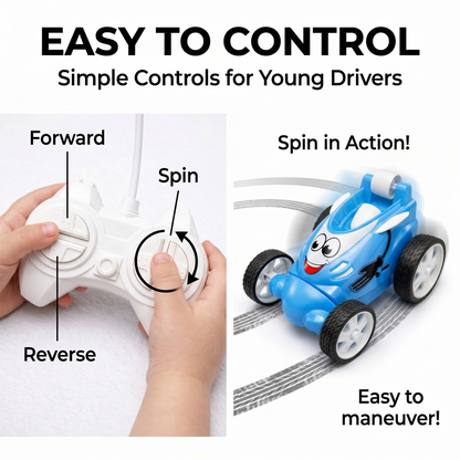 Small Stunt RC Car for Kids | Rechargeable High-Speed Remote Control Car – Glassy Blue
