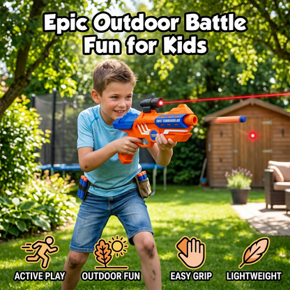 116M-Bullet Gun Toy - Safe Plastic Gun with 10 Bullets, Effective Range of 40 Feet, Ideal for Kids Above 3 Years, BIS Approve- (Orange)