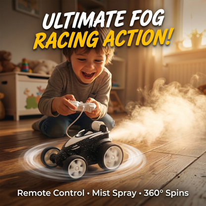 Remote Control Stunt Car with Smoke Effect USB Rechargeable Drift Toy (black)