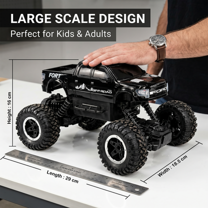 Remote Control Rock Crawler Car | Off Road RC Car | Rechargeable | 6121 (Black)