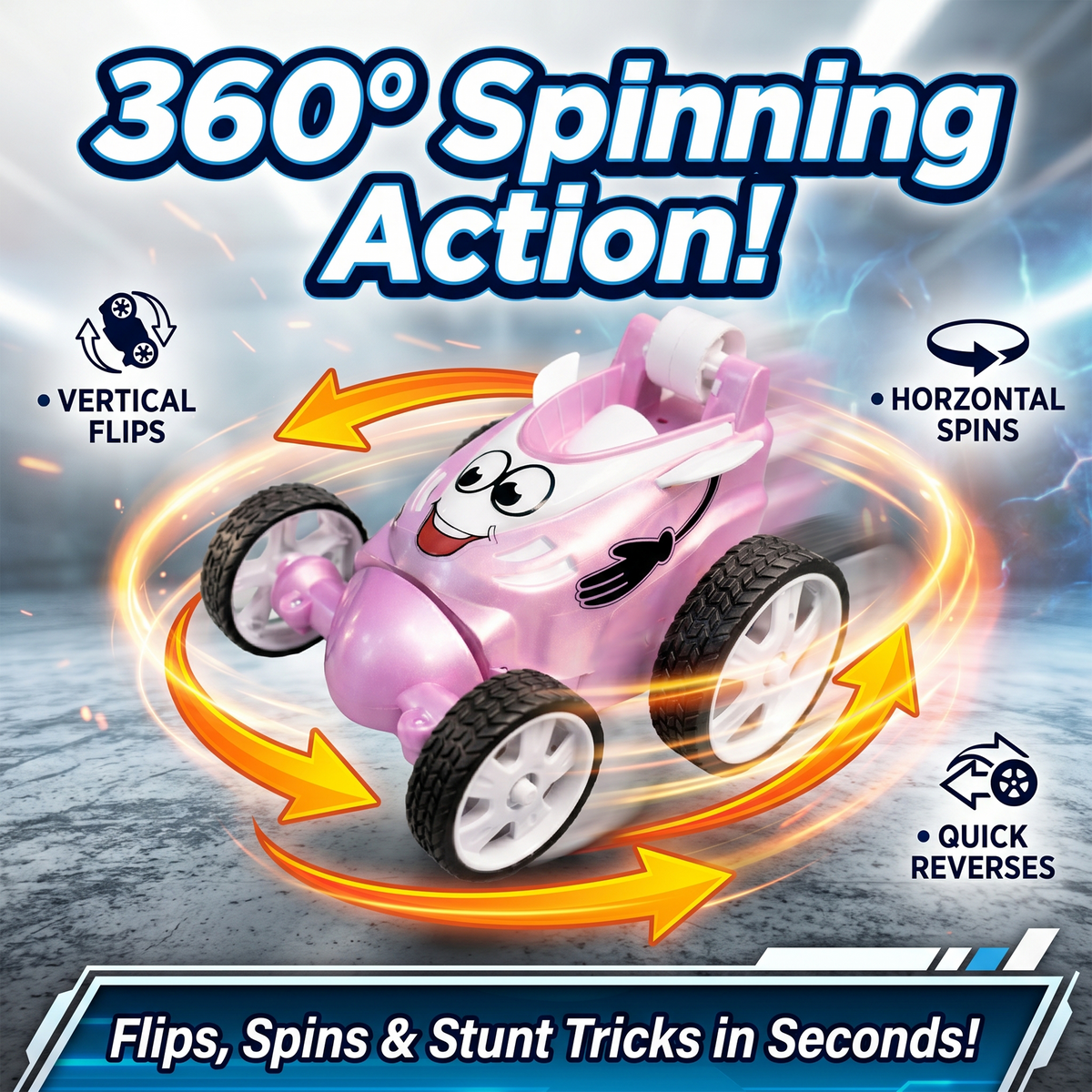 Small Stunt RC Car for Kids | Rechargeable High-Speed Remote Control Car – Glassy pink
