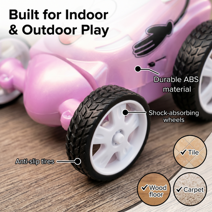 Small Stunt RC Car for Kids | Rechargeable High-Speed Remote Control Car – Glassy pink