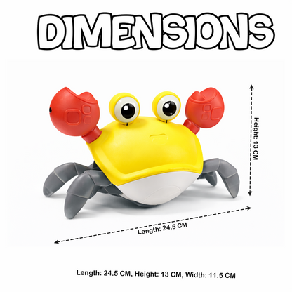 carb toyz Rechargeable Crawling Crab Baby Toys for 6 to 12 Months with Light & Sound | Sensory Interactive Moving Musical Tummy Time Activity for Babies & Toddlers | Birthday Gift for Kids Electric Toy
