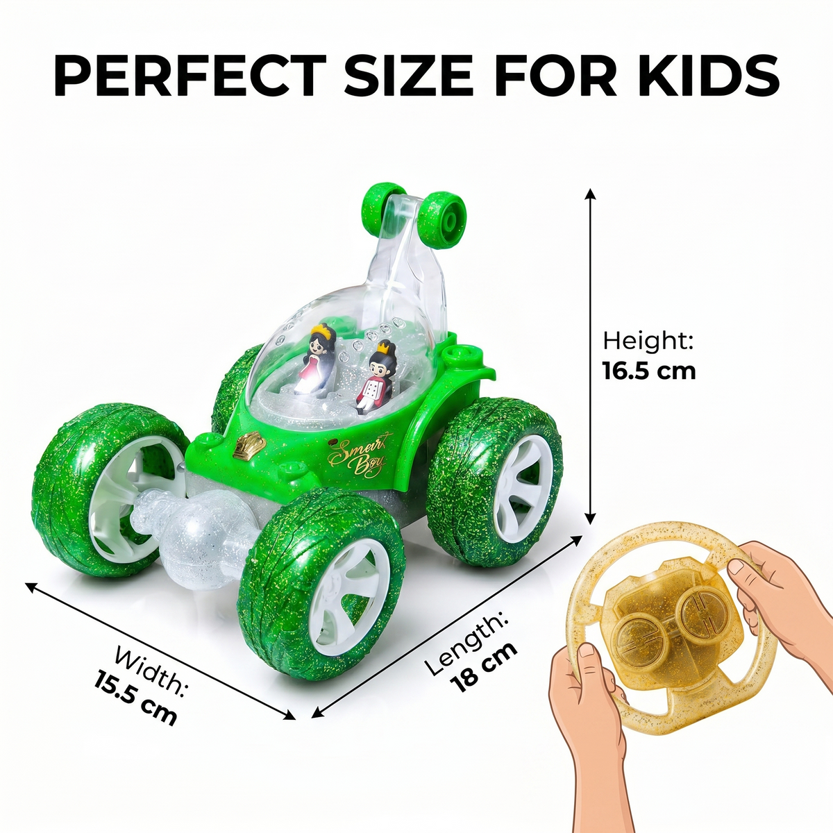 Flash RC Car for Kids | High-Speed Rechargeable Remote Control Car – Green