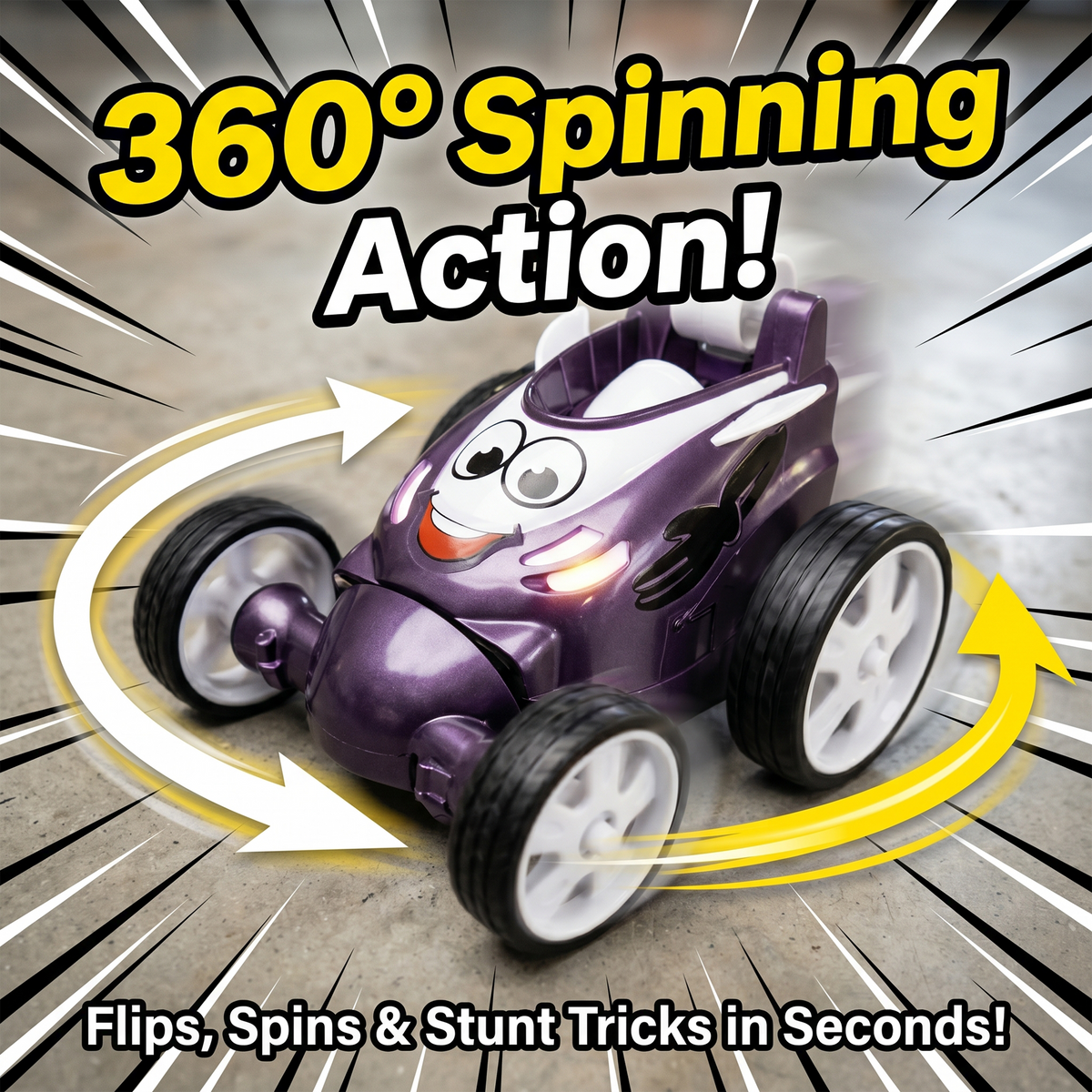Small Stunt RC Car for Kids | Rechargeable High-Speed Remote Control Car – Glassy Purple