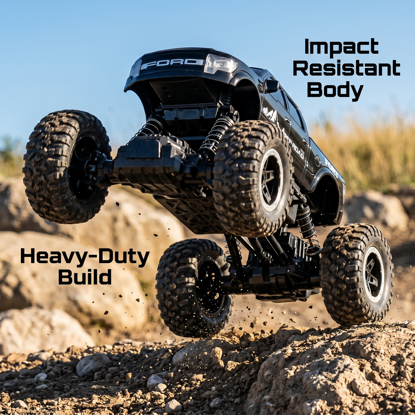 Remote Control Rock Crawler Car | Off Road RC Car | Rechargeable | 6121 (Black)