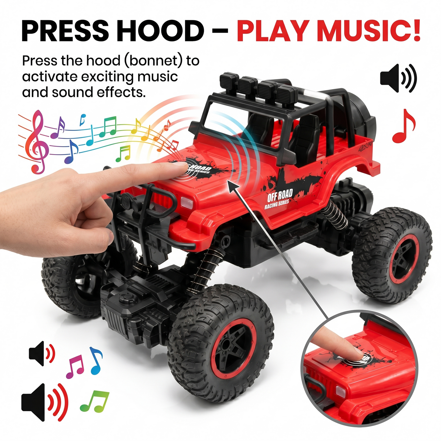 Remote Control Rock Crawler Car | Off Road RC Car | Rechargeable | 6121 (red)