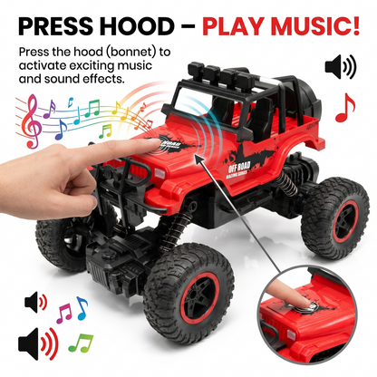 Remote Control Rock Crawler Car | Off Road RC Car | Rechargeable | 6121 (red)