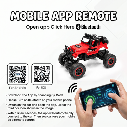 Remote Control Rock Crawler Car | Off Road RC Car | Rechargeable | 6121 (red)