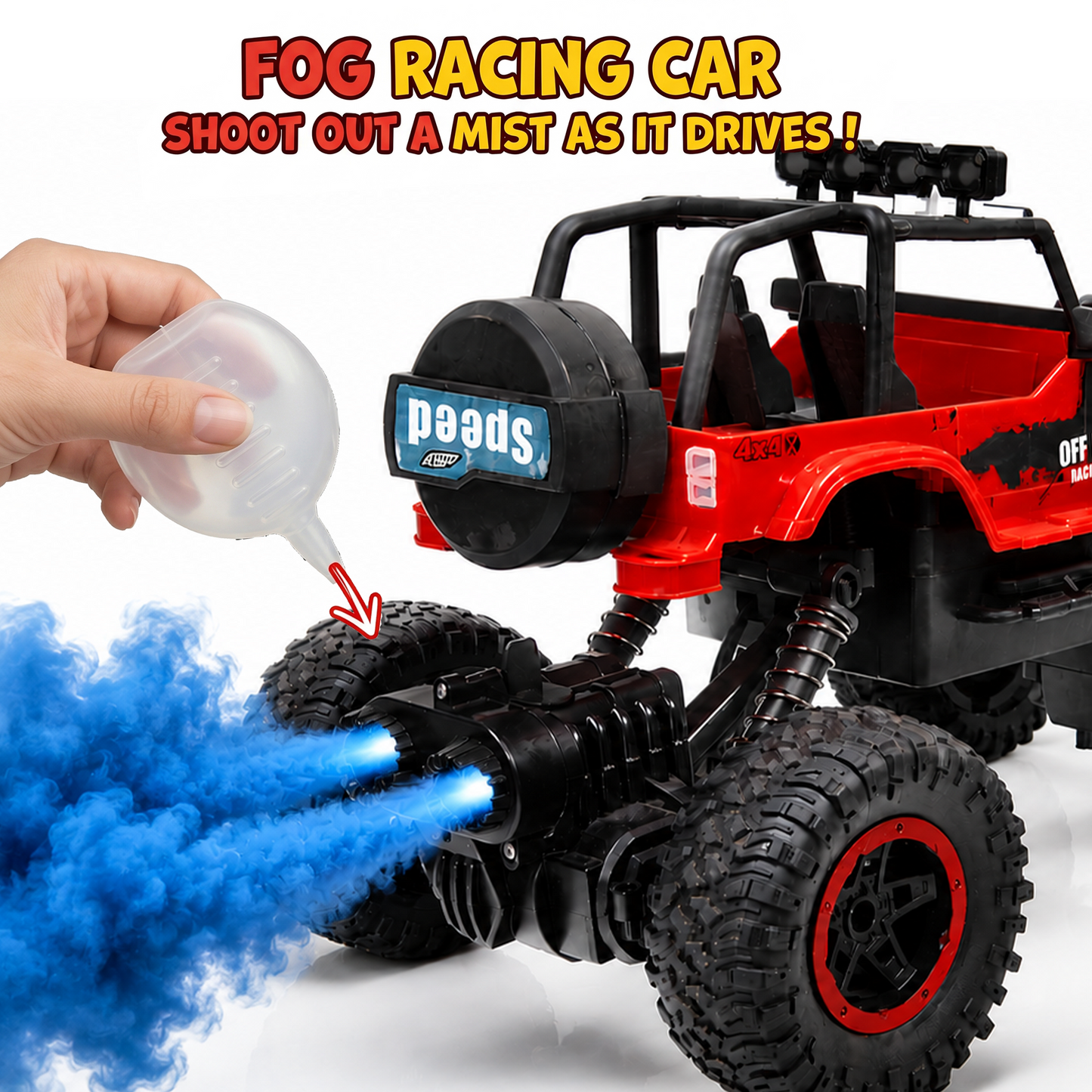 Remote Control Rock Crawler Car | Off Road RC Car | Rechargeable | 6121 (red)