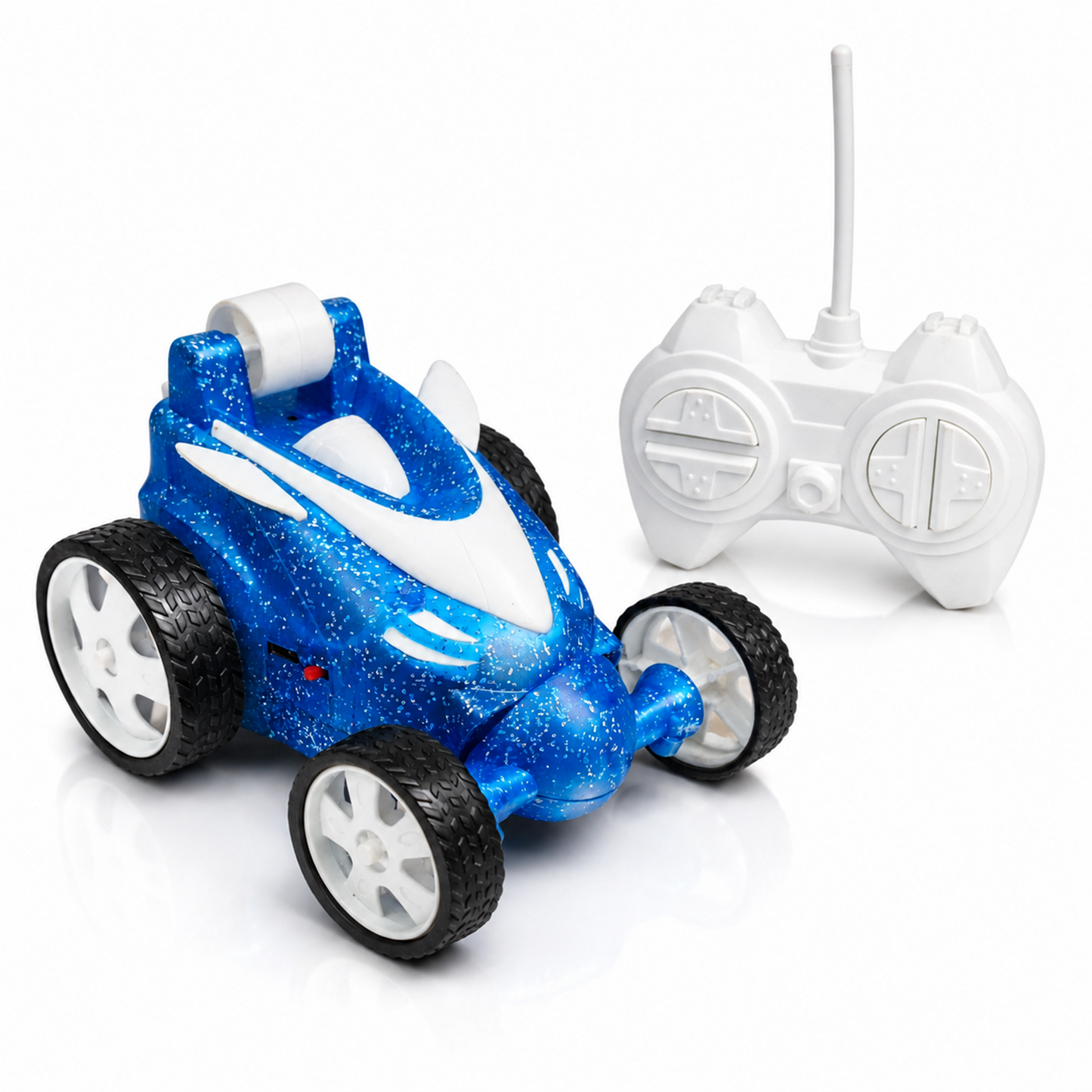 Remote Control Stunt Car with Smoke Effect USB Rechargeable Drift Toy (Blue)