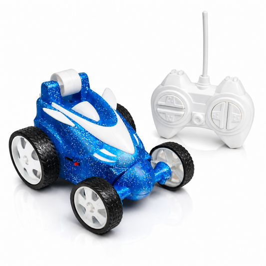 Remote Control Stunt Car with Smoke Effect USB Rechargeable Drift Toy (Blue)