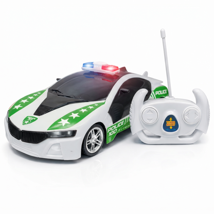 Police Remote Control Car for Kids | Rechargeable High-Speed RC Police Car in Green