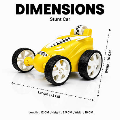 Small Stunt RC Car for Kids | Rechargeable High-Speed Remote Control Car with LED Lights – Yellow