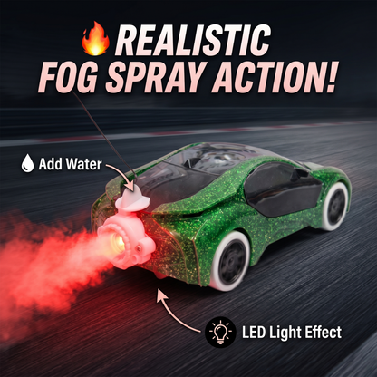 Remote Control 2 Way RC Car, Hgih Speed, Smoke Car, LED Light (Green)