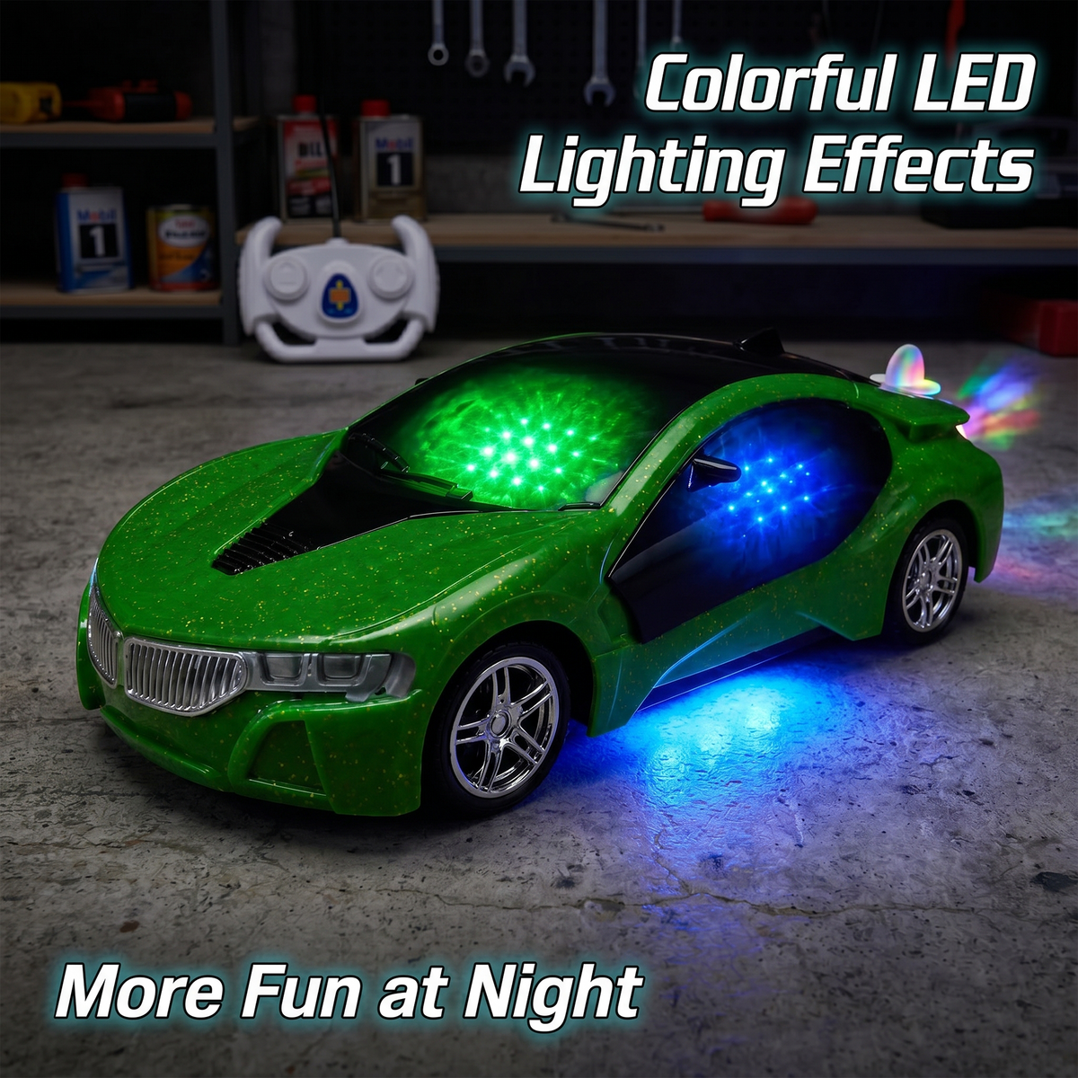 3D Metallic Sparkling RC Car for Kids – High-Speed Rechargeable Remote Control Car
