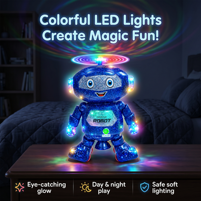 Mimique Dancing Robot Musical Toy With LED Lights & Spinning Propeller Rechargeable, 70+Different Music, Voice Recording 99444-2