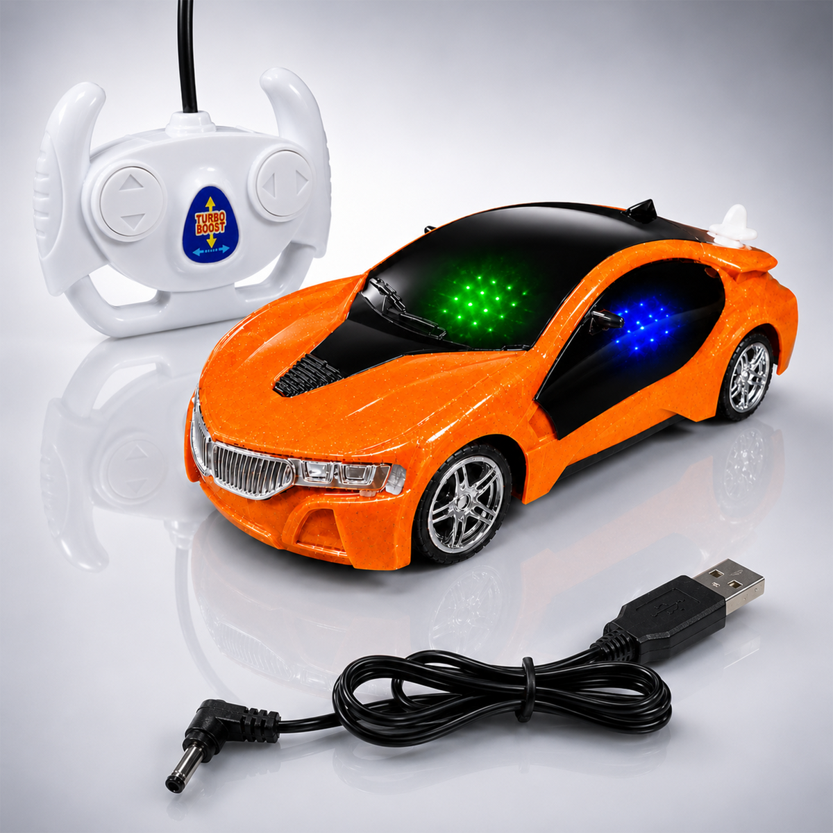 3D Metallic Sparkling RC Car for Kids – High-Speed Rechargeable Remote Control Car