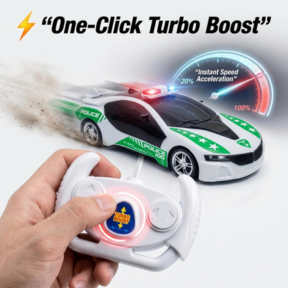 Police Remote Control Car for Kids | Rechargeable High-Speed RC Police Car in Green