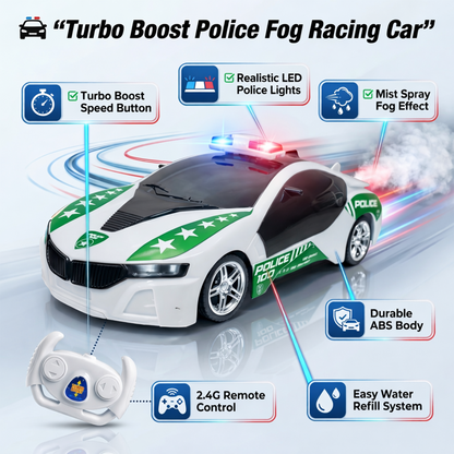 Police Remote Control Car for Kids | Rechargeable High-Speed RC Police Car in Green