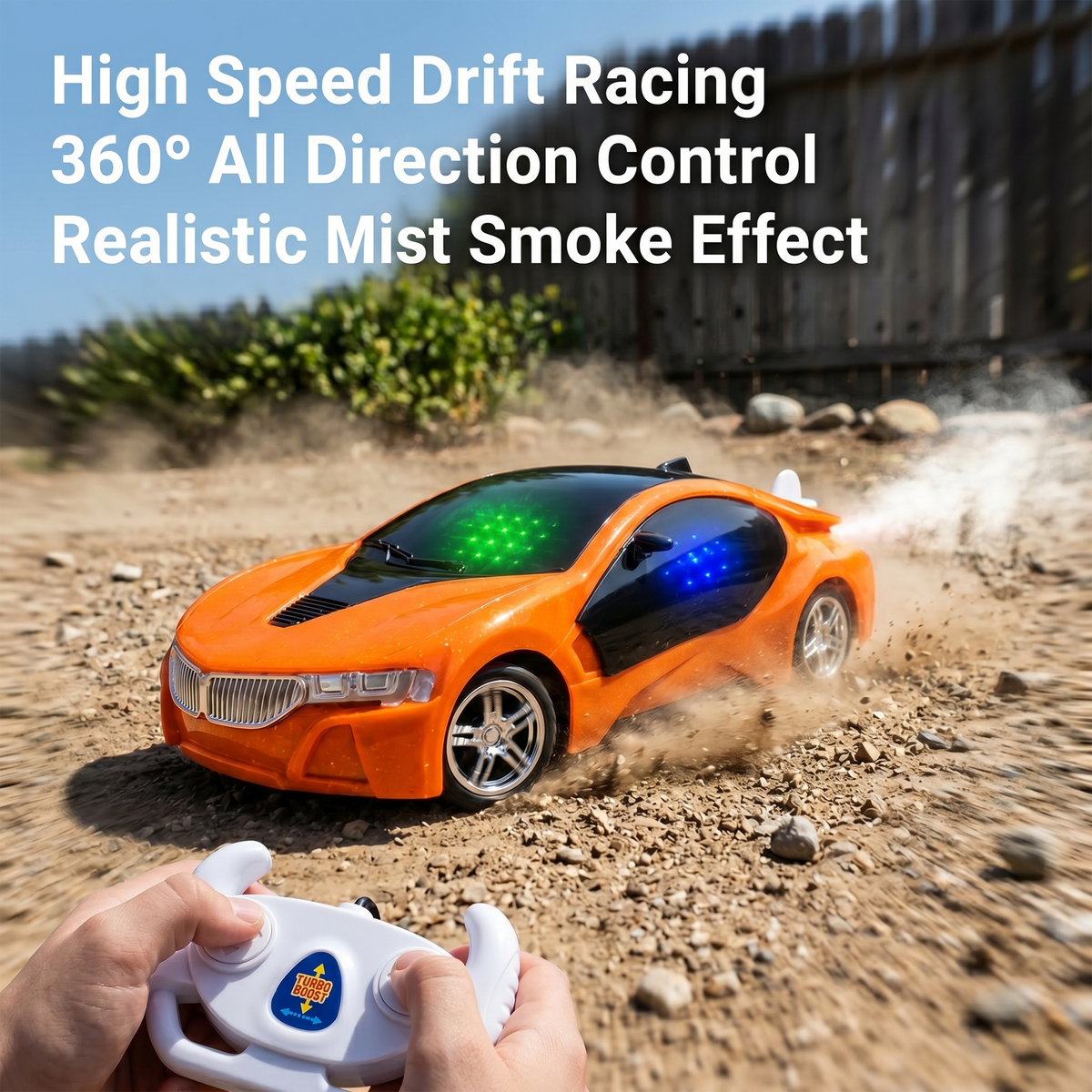 3D Metallic Sparkling RC Car for Kids – High-Speed Rechargeable Remote Control Car