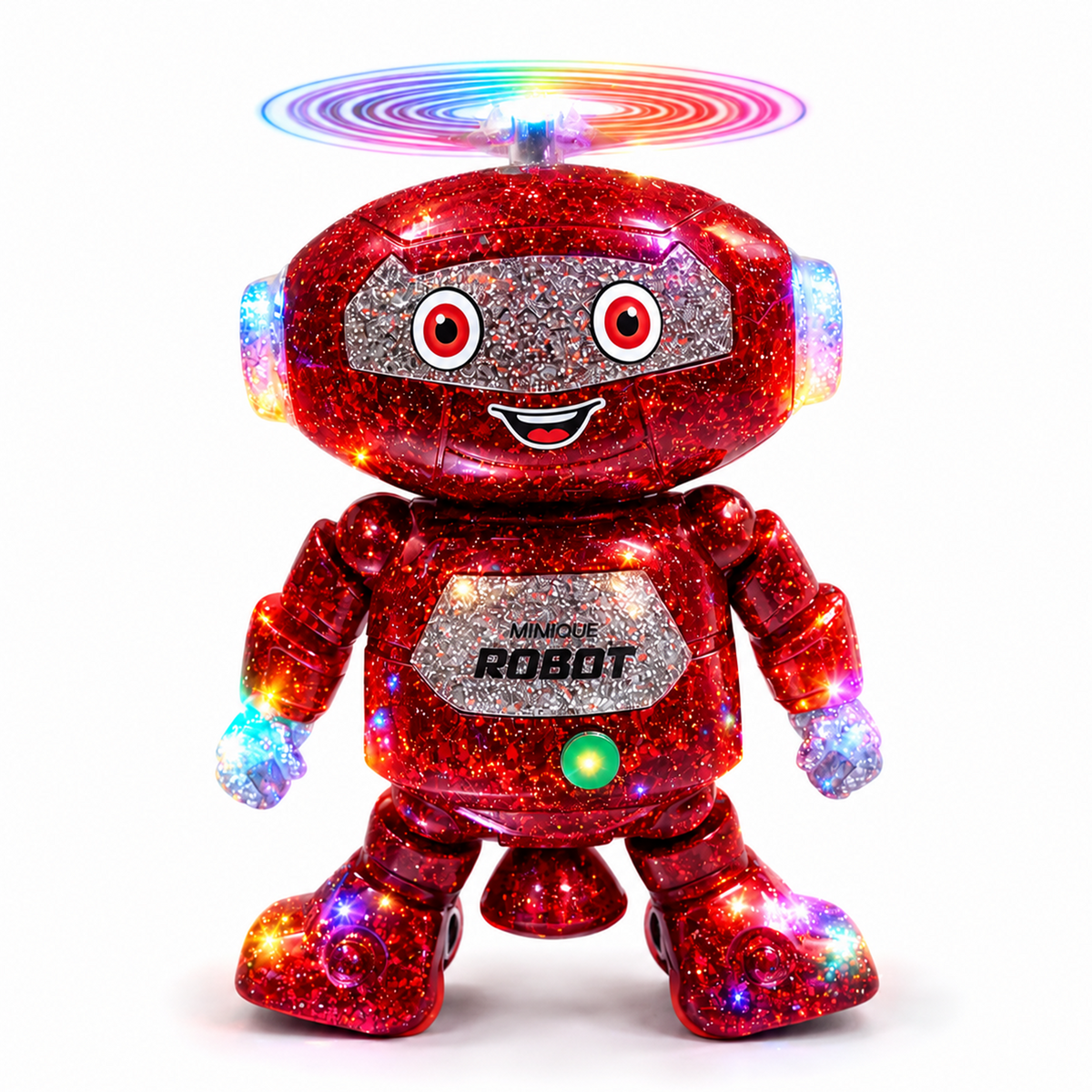 Mimique Dancing Robot Musical Toy With LED Lights & Spinning Propeller Rechargeable, 70+Different Music, Voice Recording 99444-2