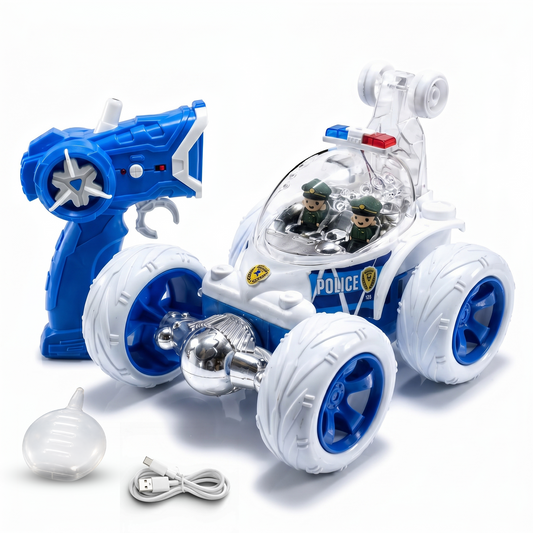 Police RC Stunt Car for Kids – 360° Rotation High-Speed Rechargeable Remote Control Car