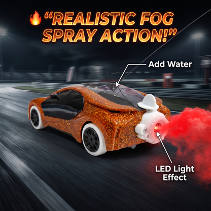 Remote Control 2 Way RC Car, Hgih Speed, Smoke Car, LED Light (Yellow)