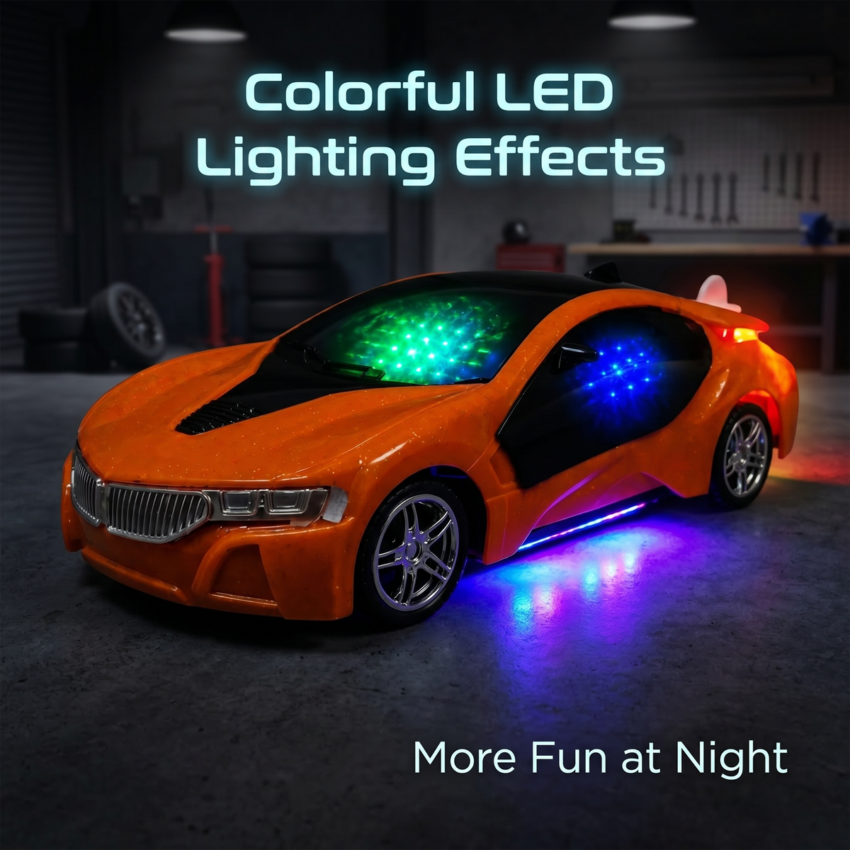 3D Metallic Sparkling RC Car for Kids – High-Speed Rechargeable Remote Control Car