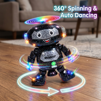 Mimique Dancing Robot Musical Toy With LED Lights & Spinning Propeller Rechargeable, 70+Different Music, Voice Recording 99444-2