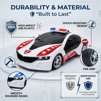 Police Remote Control Car for Kids | Rechargeable High-Speed RC Police Car In Red