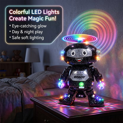Mimique Dancing Robot Musical Toy With LED Lights & Spinning Propeller Rechargeable, 70+Different Music, Voice Recording 99444-2