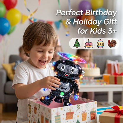 Mimique Dancing Robot Musical Toy With LED Lights & Spinning Propeller Rechargeable, 70+Different Music, Voice Recording 99444-2