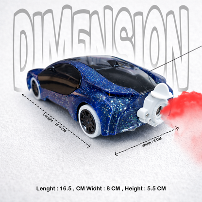 Remote Control 2 Way RC Car, Hgih Speed, Smoke Car, LED Light (Blue)