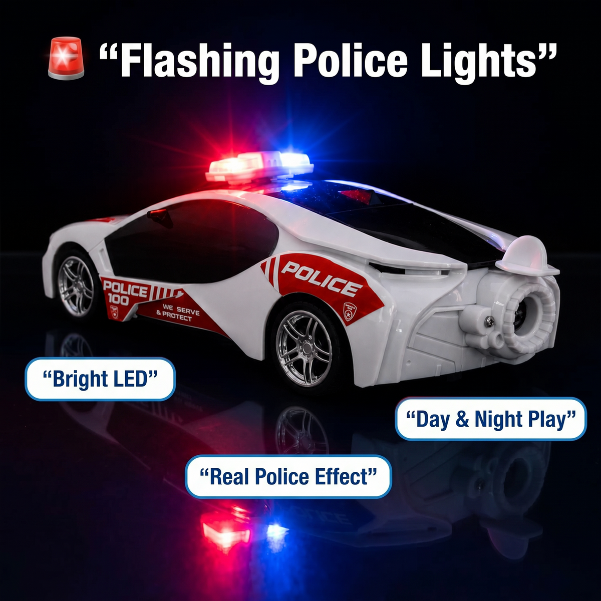 Police Remote Control Car for Kids | Rechargeable High-Speed RC Police Car In Red