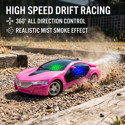 3D Metallic Sparkling RC Car for Kids – High-Speed Rechargeable Remote Control Car