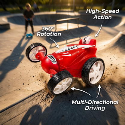 Small RC Stunt Car for Kids | Rechargeable High-Speed Remote Control Car In Red