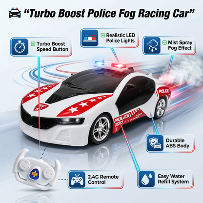 Police Remote Control Car for Kids | Rechargeable High-Speed RC Police Car In Red