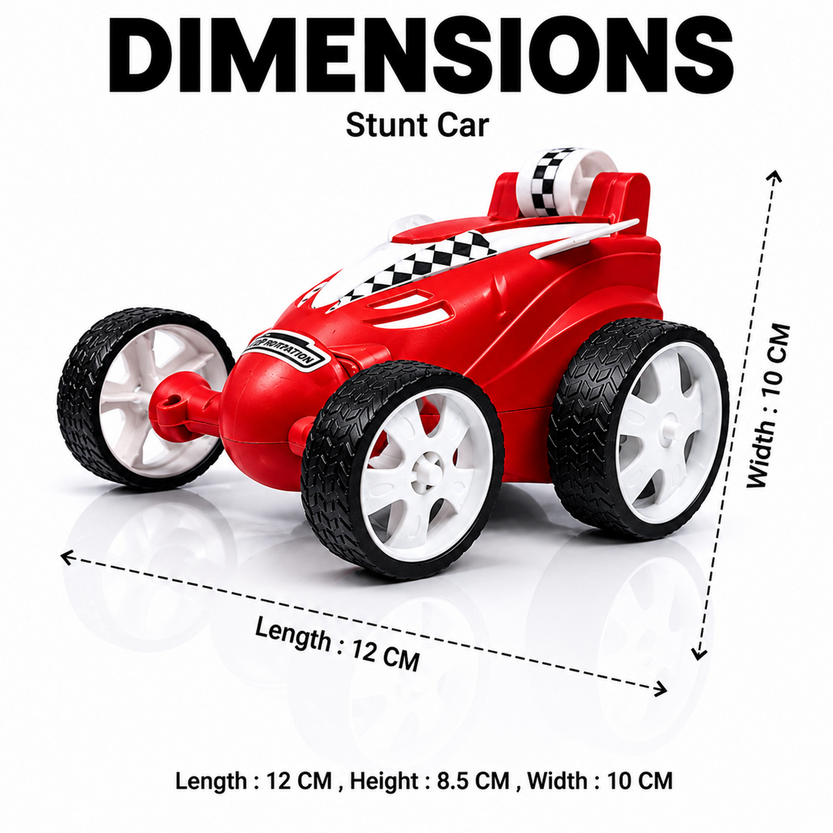 Small RC Stunt Car for Kids | Rechargeable High-Speed Remote Control Car In Red