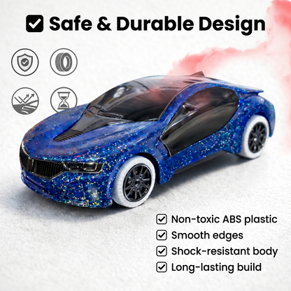 Remote Control 2 Way RC Car, Hgih Speed, Smoke Car, LED Light (Blue)