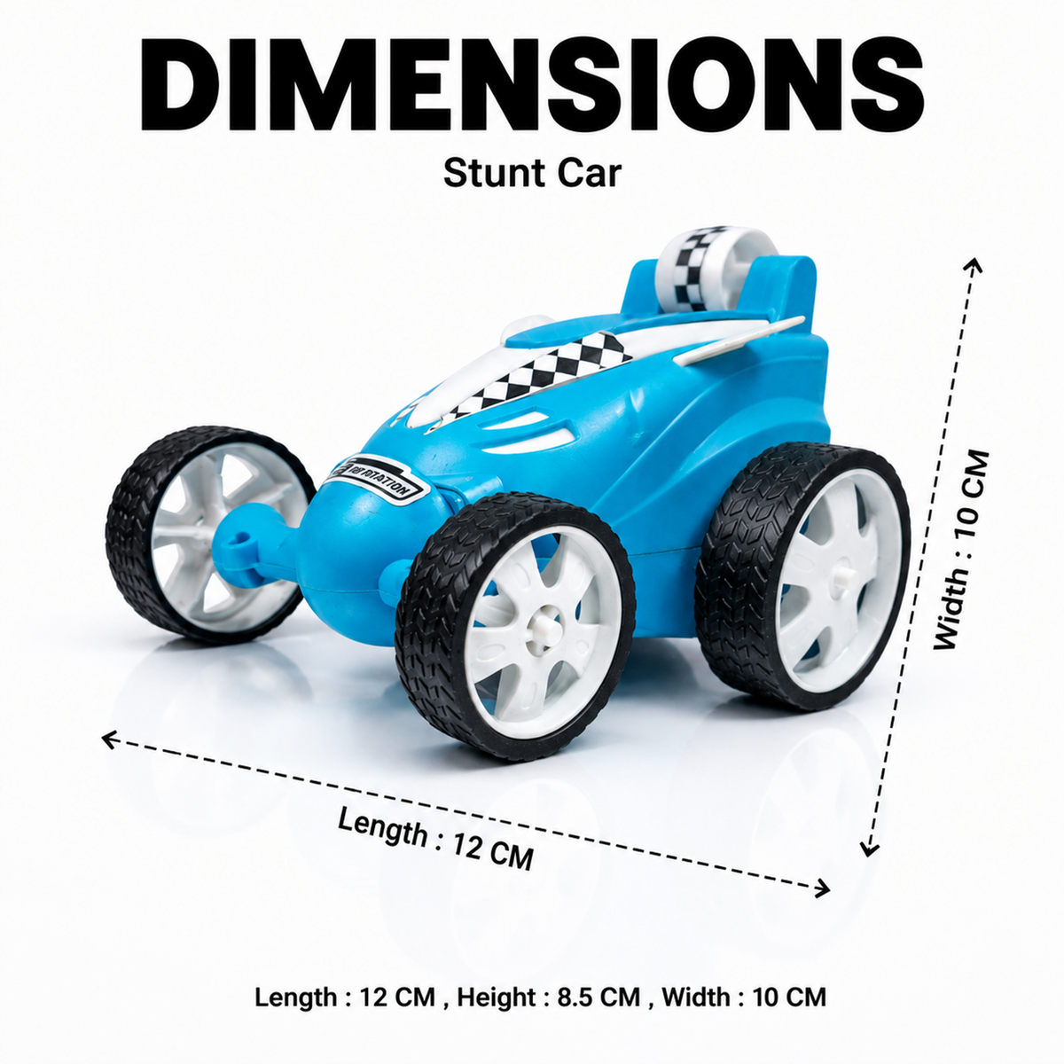 Small Stunt RC Car for Kids | Rechargeable High-Speed Remote Control Car with LED Lights – Blue