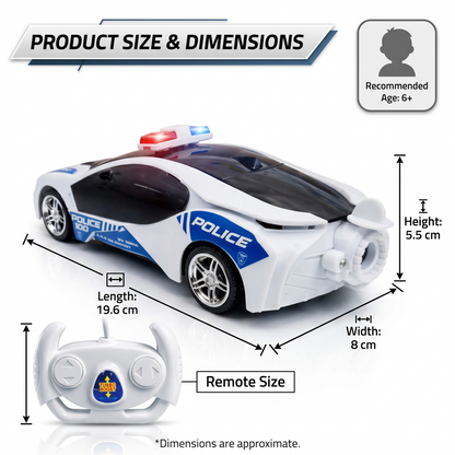 Police Remote Control Car for Kids | Rechargeable High-Speed RC Police Car In Blue