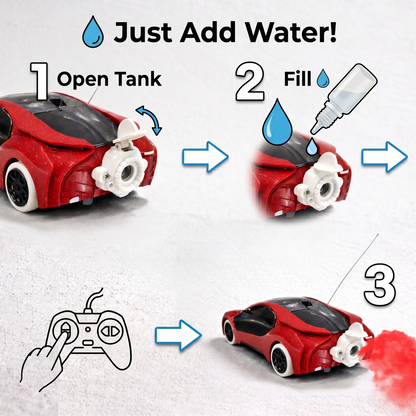Remote Control 2 Way RC Car, Hgih Speed, Smoke Car, LED Light (Red)