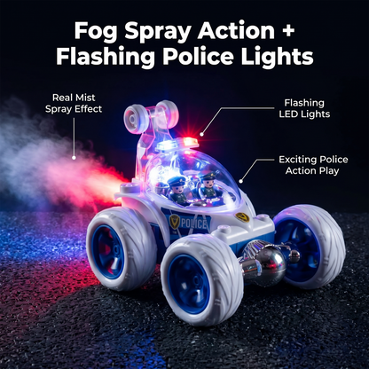 Police RC Stunt Car for Kids – 360° Rotation High-Speed Rechargeable Remote Control Car
