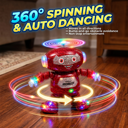 Mimique Dancing Robot Musical Toy With LED Lights & Spinning Propeller Rechargeable, 70+Different Music, Voice Recording 99444-2