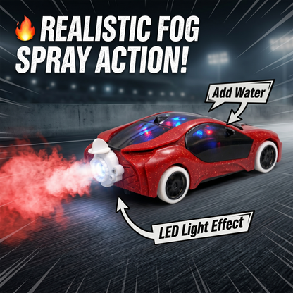 Remote Control 2 Way RC Car, Hgih Speed, Smoke Car, LED Light (Red)