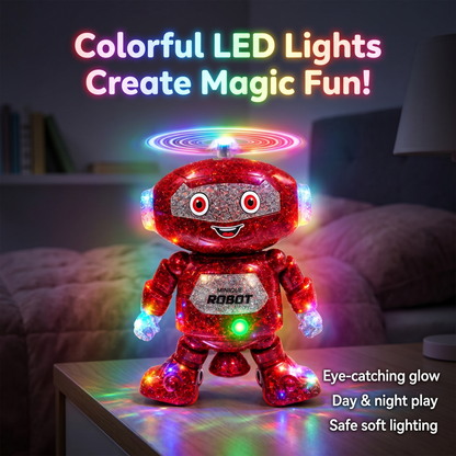Mimique Dancing Robot Musical Toy With LED Lights & Spinning Propeller Rechargeable, 70+Different Music, Voice Recording 99444-2